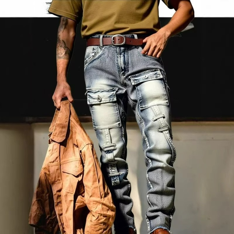 Streetwear Brand America - Celana Panjang Pria Model Distressed Washed