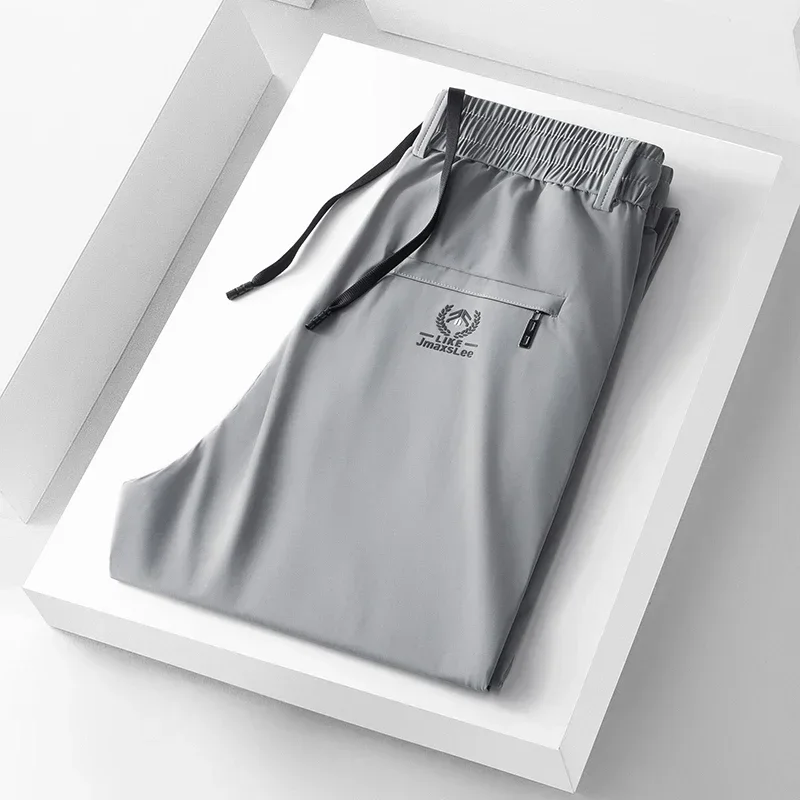 Streetwear Brand Luxury - Celana panjang tipis pria, bawahan kain