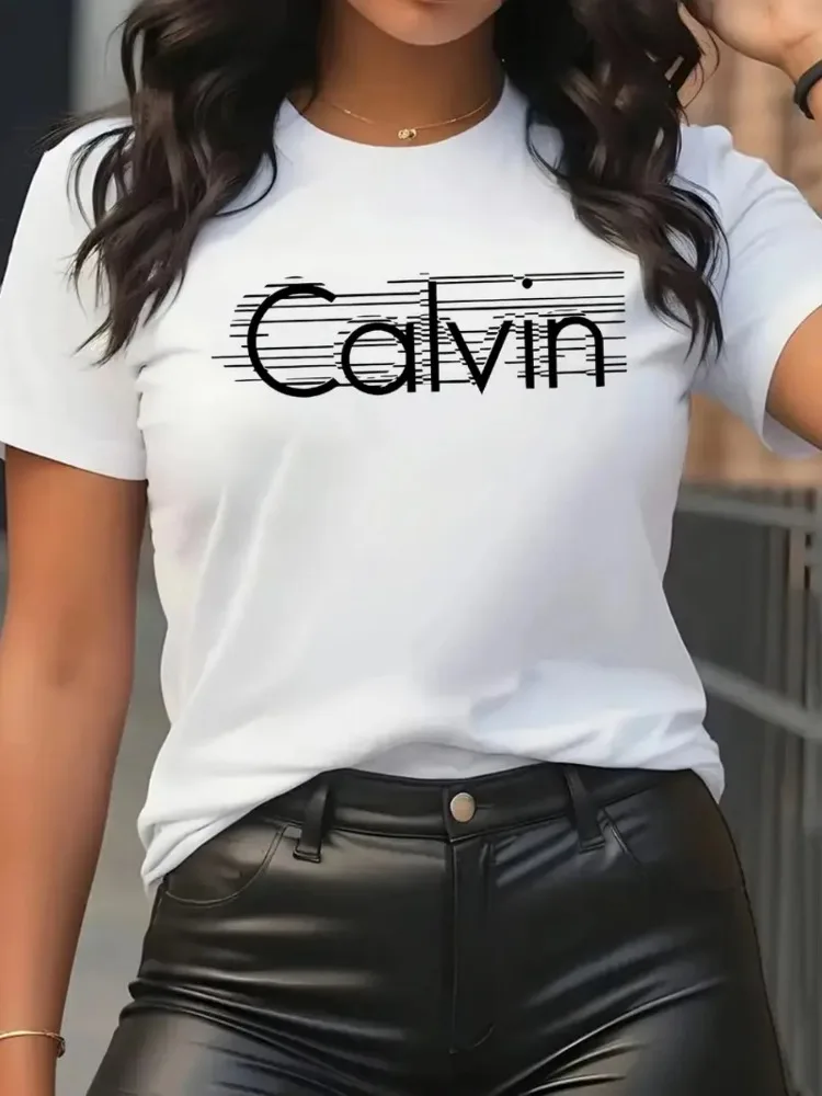 Quality Streetwear Brand - Kaus Wanita Calvin Kaus Katun Lengan