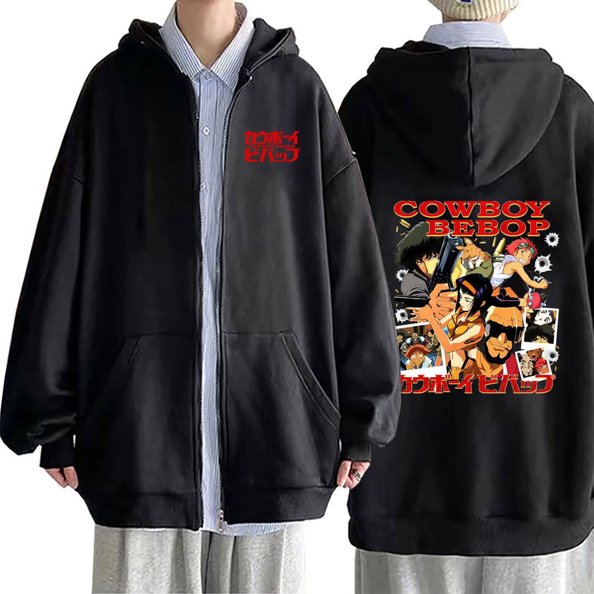 Streetwear Brand Hoodie - Hoodie Zipper Anime Cowboy Bebop Spike