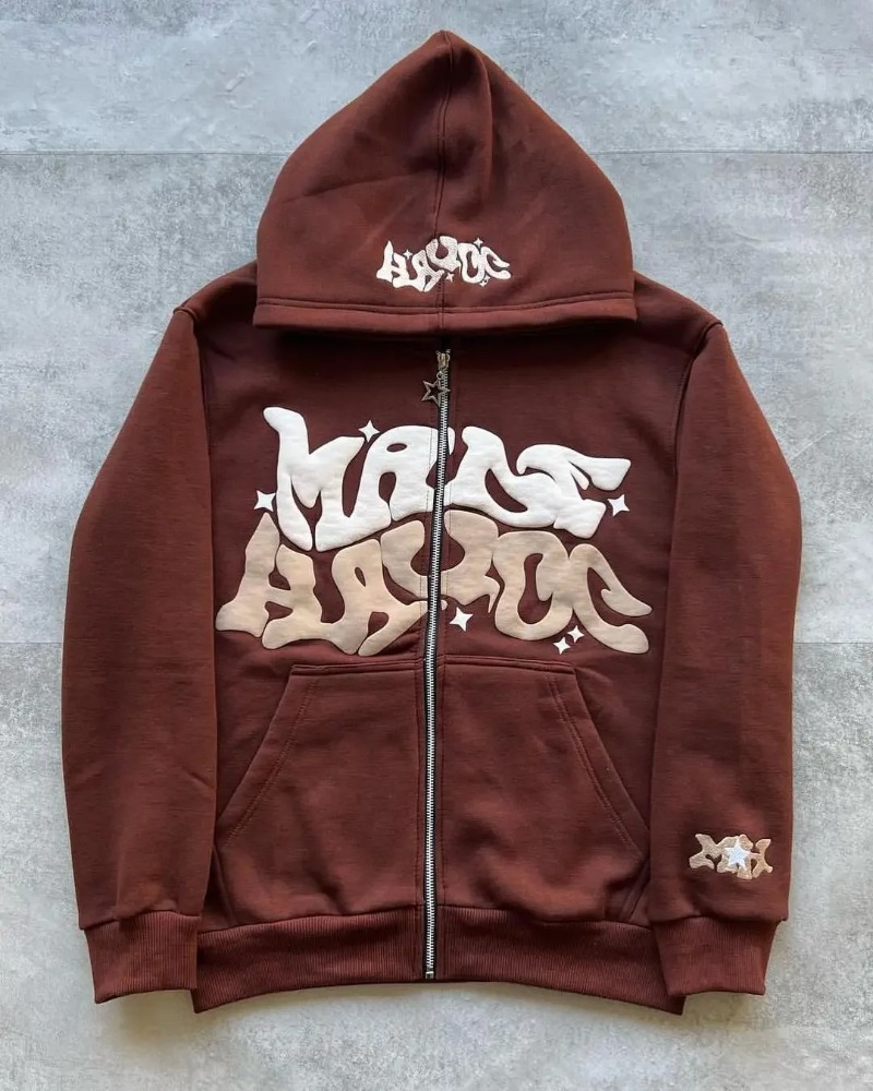 Hoodie Ritsleting Cetak Bintan - Streetwear Brand Hoodie ulasan dan harga