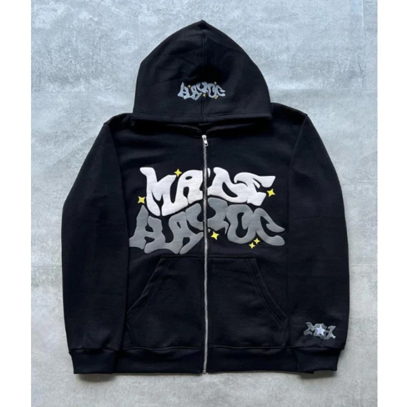 Hoodie Ritsleting Cetak Bintan - Streetwear Brand Hoodie ulasan dan harga