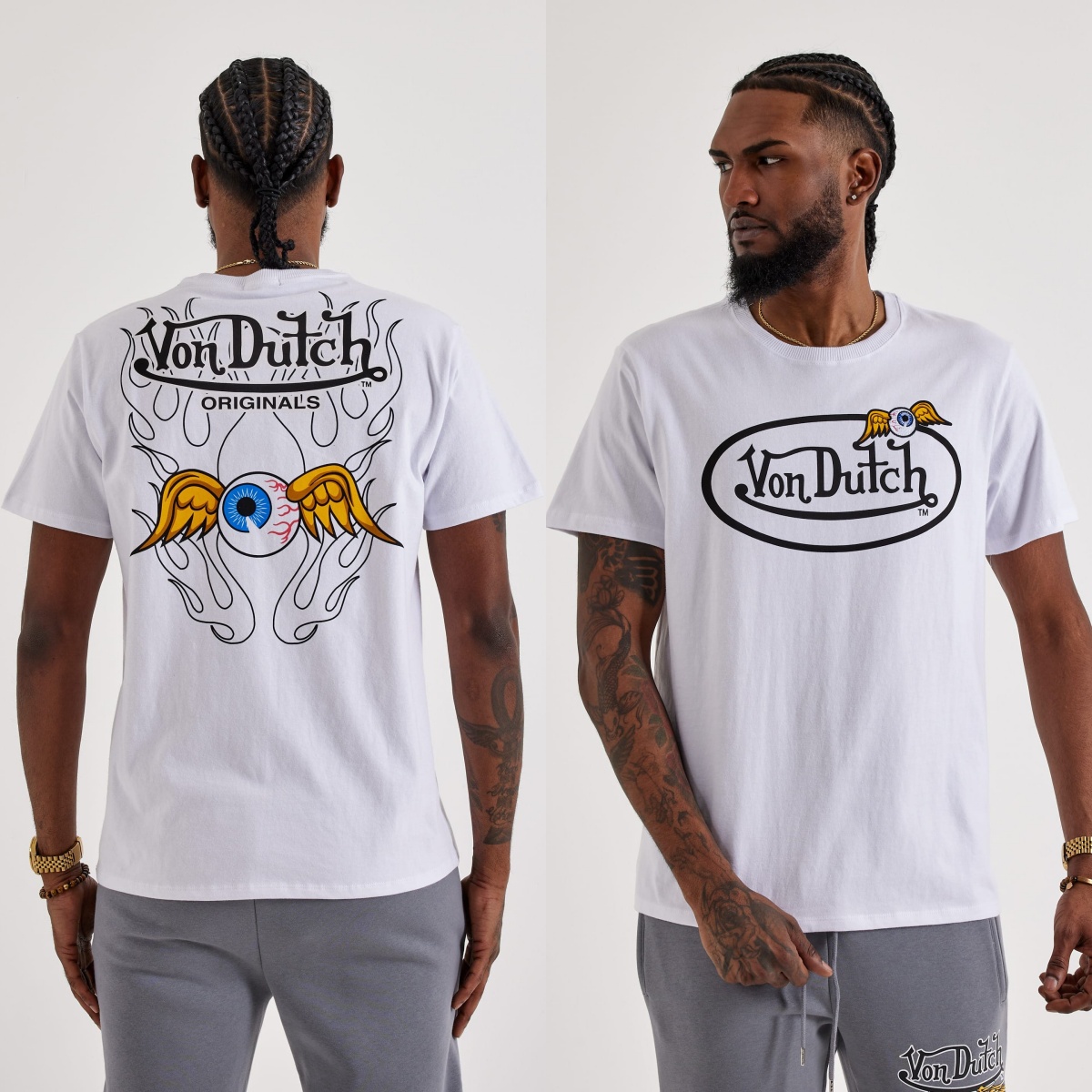 Kaos Katun Grafis Logo Flying  - Streetwear Brand With Eye Logo ulasan dan harga